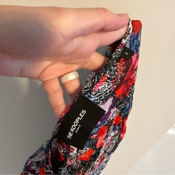 The Kooples Blue Red Floral Mini Dress Small - Picture 10 of 10